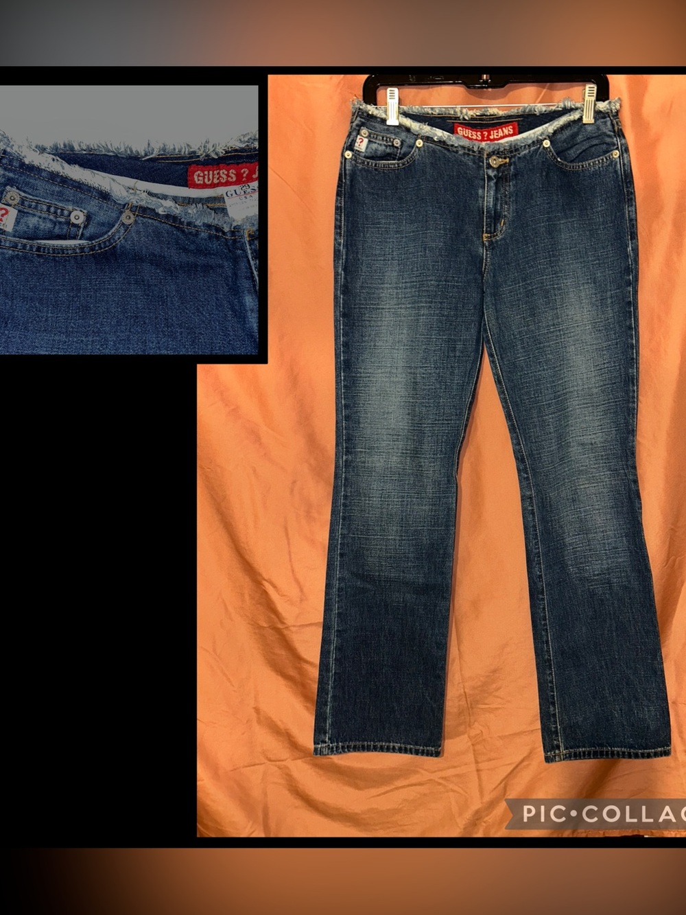 Guess Women's Straight-Leg Boot Jeans with Frayed Waistline Size: 29